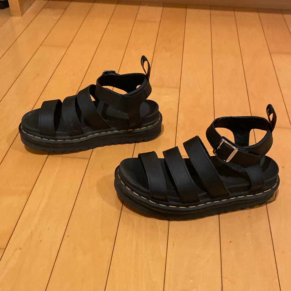 Black Dr martens Blair Hydro leather strap sandals size 7